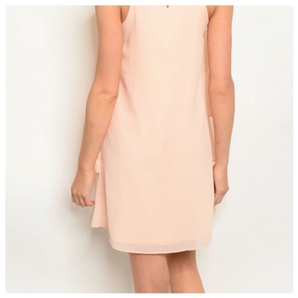 Bridgett Tiered Peach Ruffle A-Line Mini D… - Picture 4 of 5